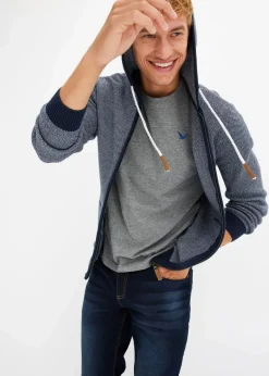 Herren bonprix Große Größen|Pullover & Strickjacken|Strickjacke mit Kapuze aus reiner Baumwolle