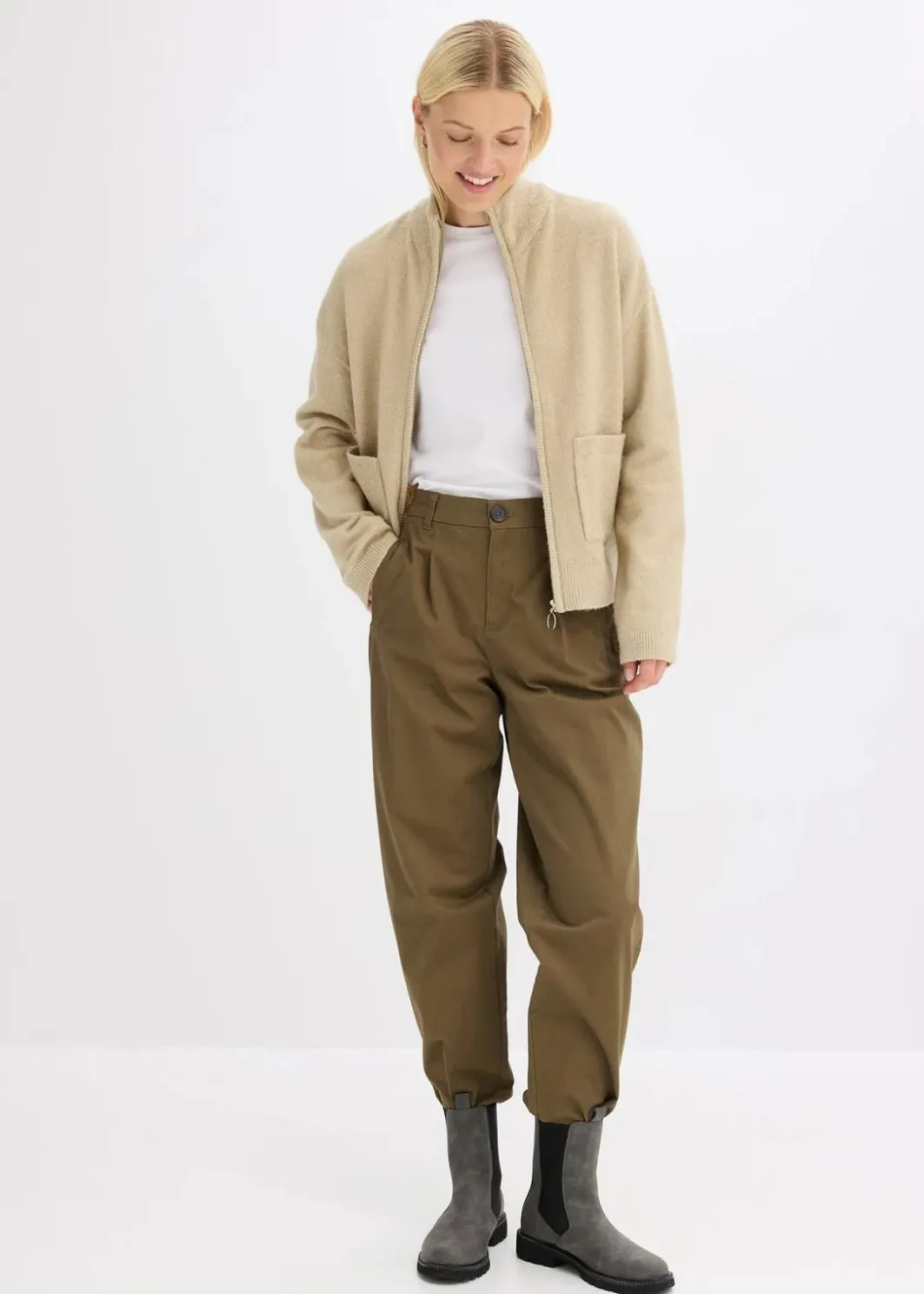 Damen bonprix Bekleidung·Umstandsmode|Strickmode|Strickjacke mit Reißverschluss
