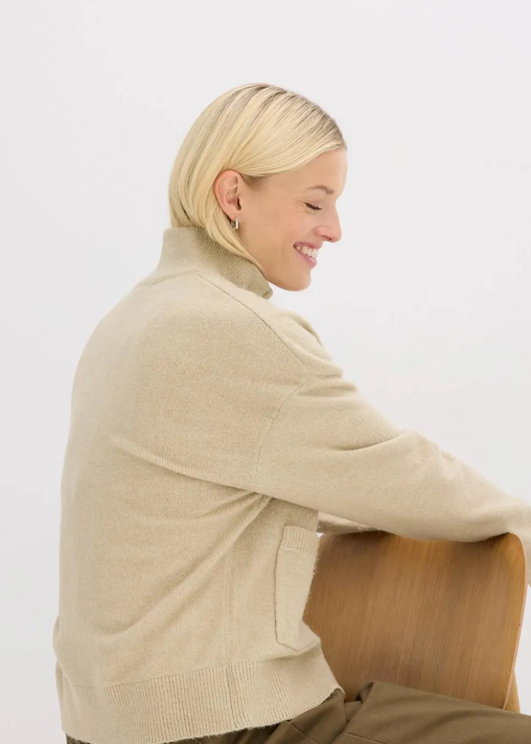 Damen bonprix Bekleidung·Umstandsmode|Strickmode|Strickjacke mit Reißverschluss