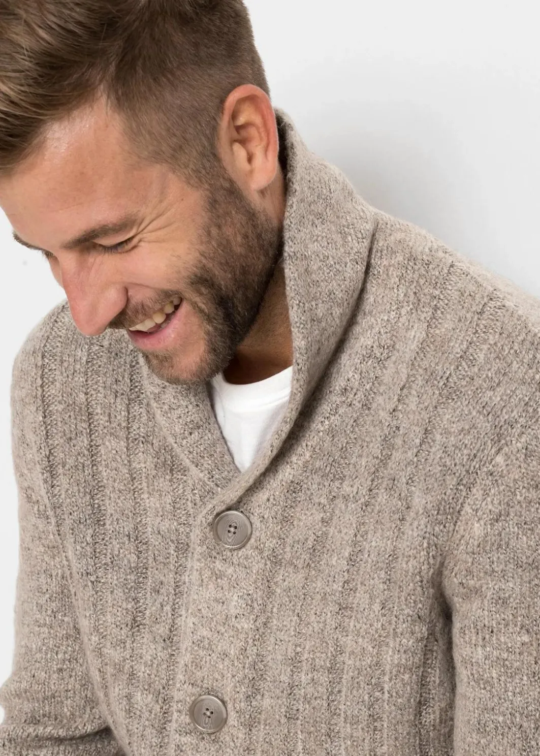 Herren bonprix Pullover & Strickjacken|Große Größen|Strickjacke mit Rippenmuster