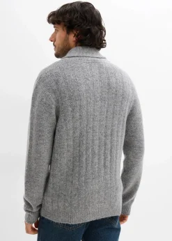 Hot Strickjacke mit Rippenmuster Herren Pullover & Strickjacken|Große Größen