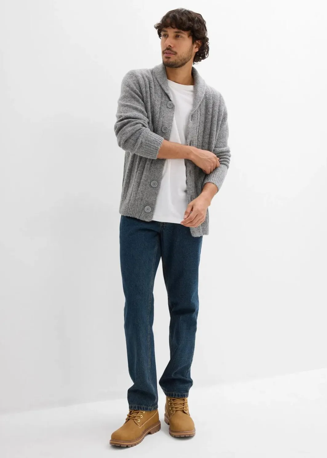 Hot Strickjacke mit Rippenmuster Herren Pullover & Strickjacken|Große Größen