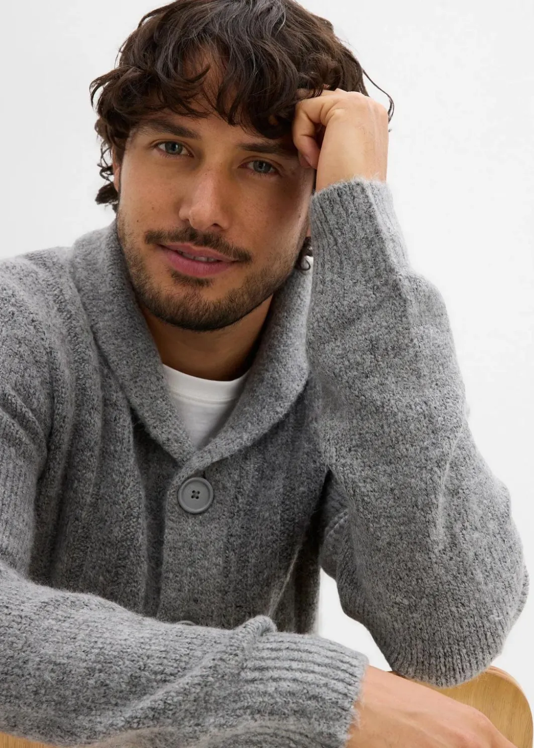 Hot Strickjacke mit Rippenmuster Herren Pullover & Strickjacken|Große Größen