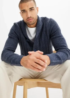 Herren bonprix Große Größen|Pullover & Strickjacken|Strickjacke mit Rippenmuster