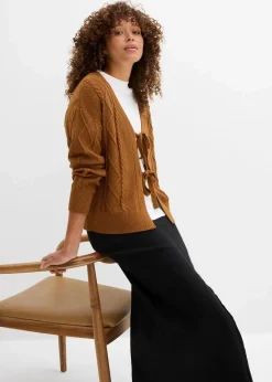 Damen bonprix Bekleidung·Umstandsmode|Strickmode|Strickjacke mit Schleifen