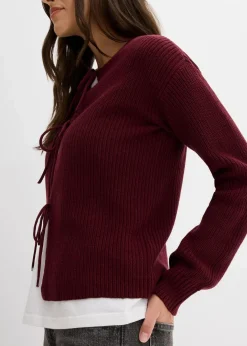 Strickjacke mit Schleifen-Detail Damen Bekleidung·Umstandsmode|Bekleidung·Jeans