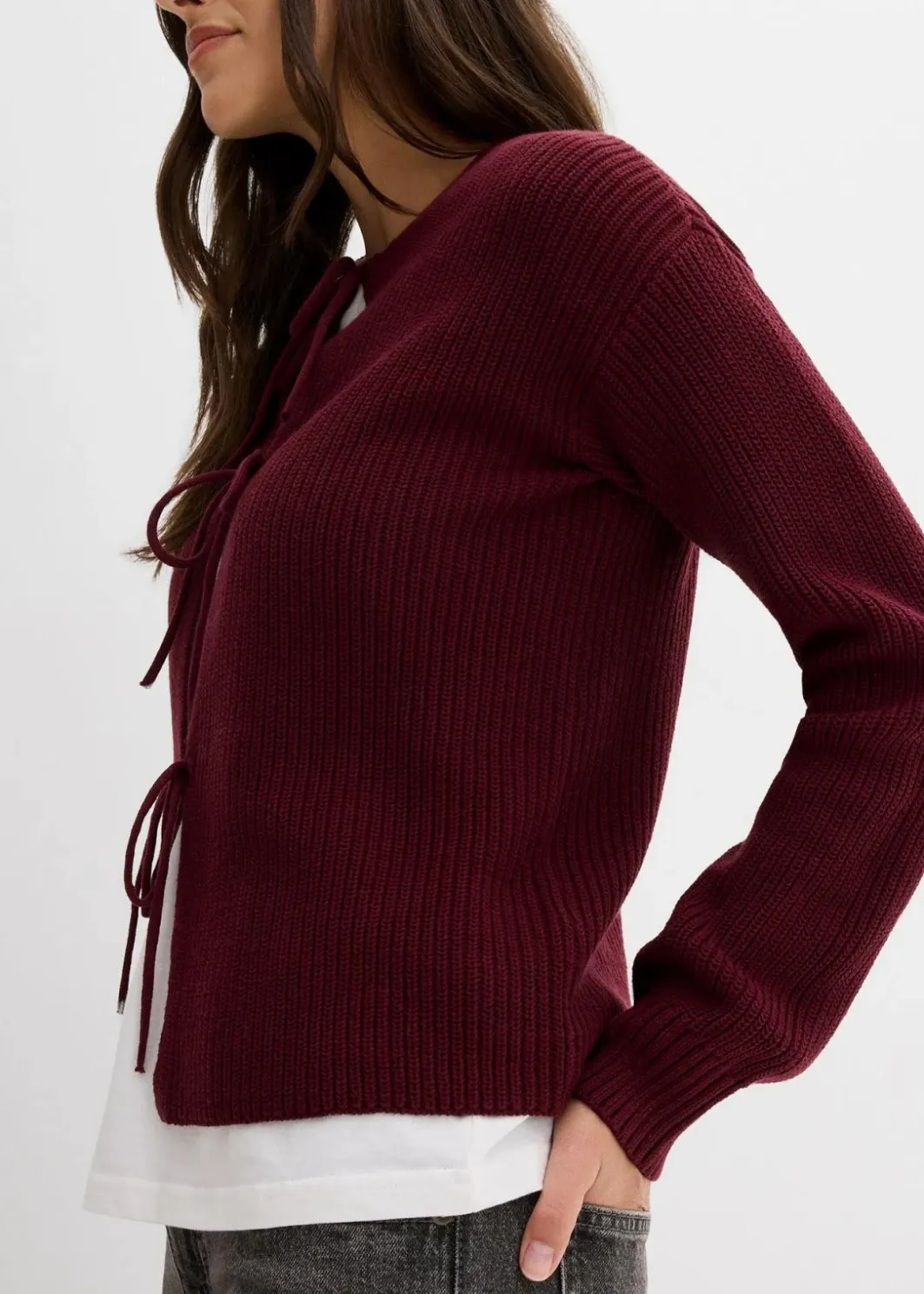 Strickjacke mit Schleifen-Detail Damen Bekleidung·Umstandsmode|Bekleidung·Jeans