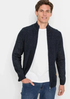 Herren bonprix Große Größen|Pullover & Strickjacken|Strickjacke mit Stehkragen