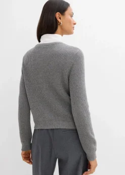Sale Strickjacke mit Zierknöpfen aus Woll-Mix Damen Bekleidung·Umstandsmode|Strickmode