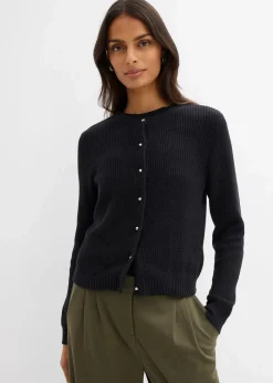 Hot Strickjacke mit Zierknöpfen aus Woll-Mix Damen Bekleidung·Umstandsmode|Strickmode