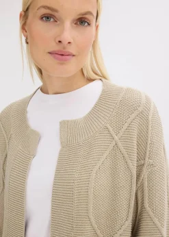 Damen bonprix Bekleidung·Umstandsmode|Bekleidung·Jeans|Strickjacke mit Zopfmuster