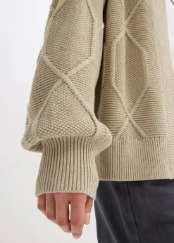 Damen bonprix Bekleidung·Umstandsmode|Bekleidung·Jeans|Strickjacke mit Zopfmuster
