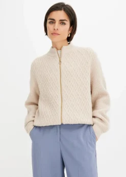 Damen bonprix Bekleidung·Umstandsmode|Bekleidung·Jeans|Strickjacke mit Zopmuster