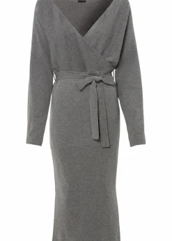 Online Strickkleid aus fließendem Viskose-Mix Damen Kleider|Strickmode
