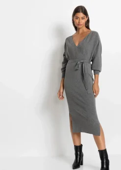 Online Strickkleid aus fließendem Viskose-Mix Damen Kleider|Strickmode