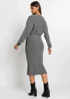 Online Strickkleid aus fließendem Viskose-Mix Damen Kleider|Strickmode