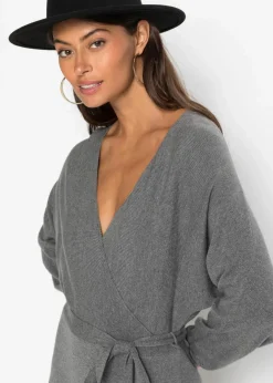 Online Strickkleid aus fließendem Viskose-Mix Damen Kleider|Strickmode