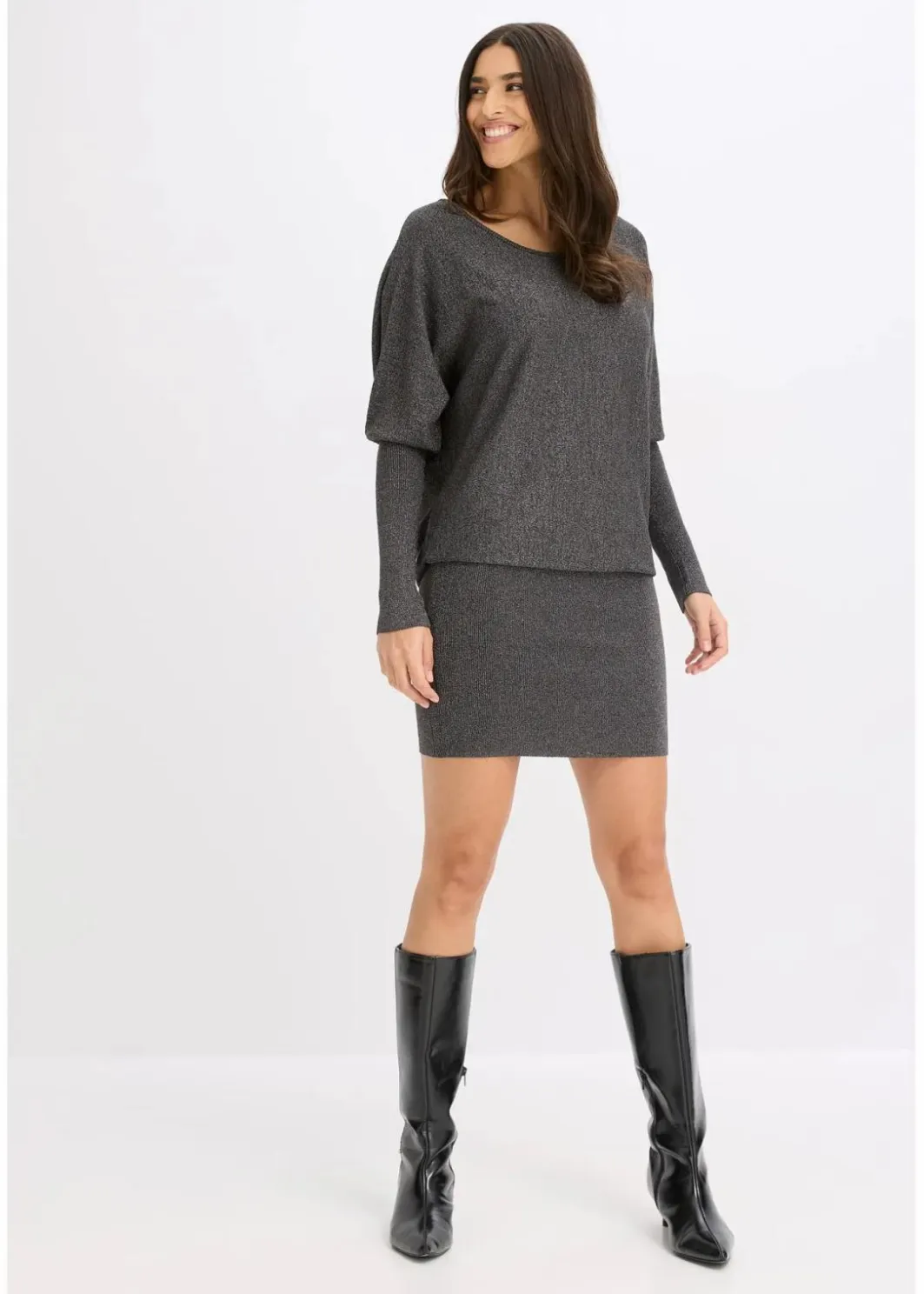 Clearance Strickkleid aus fließendem Viskose-Mix Damen Bekleidung·Umstandsmode|Strickmode