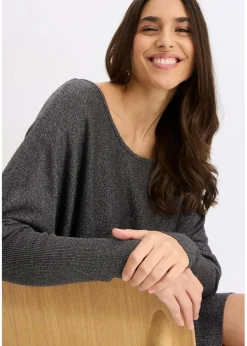 Clearance Strickkleid aus fließendem Viskose-Mix Damen Bekleidung·Umstandsmode|Strickmode
