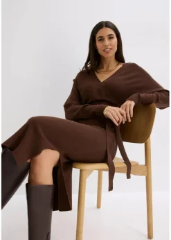 Damen bonprix Bekleidung·Umstandsmode|Bekleidung·Pullover & Strickjacken|Strickkleid aus fließendem Viskose-Mix