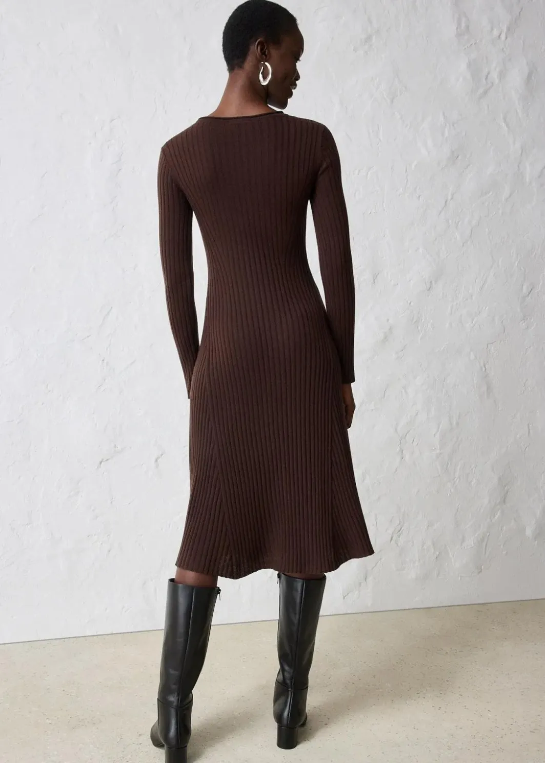 Damen bonprix Kleider|Strickmode|Strickkleid aus Merinowolle