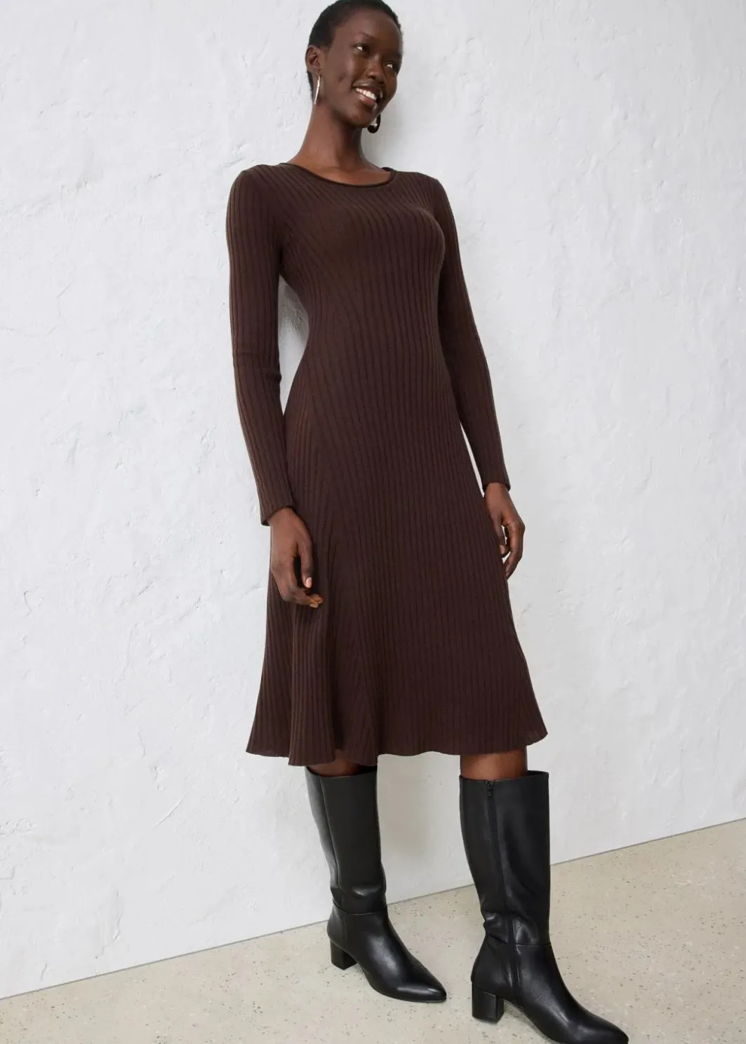 Damen bonprix Kleider|Strickmode|Strickkleid aus Merinowolle
