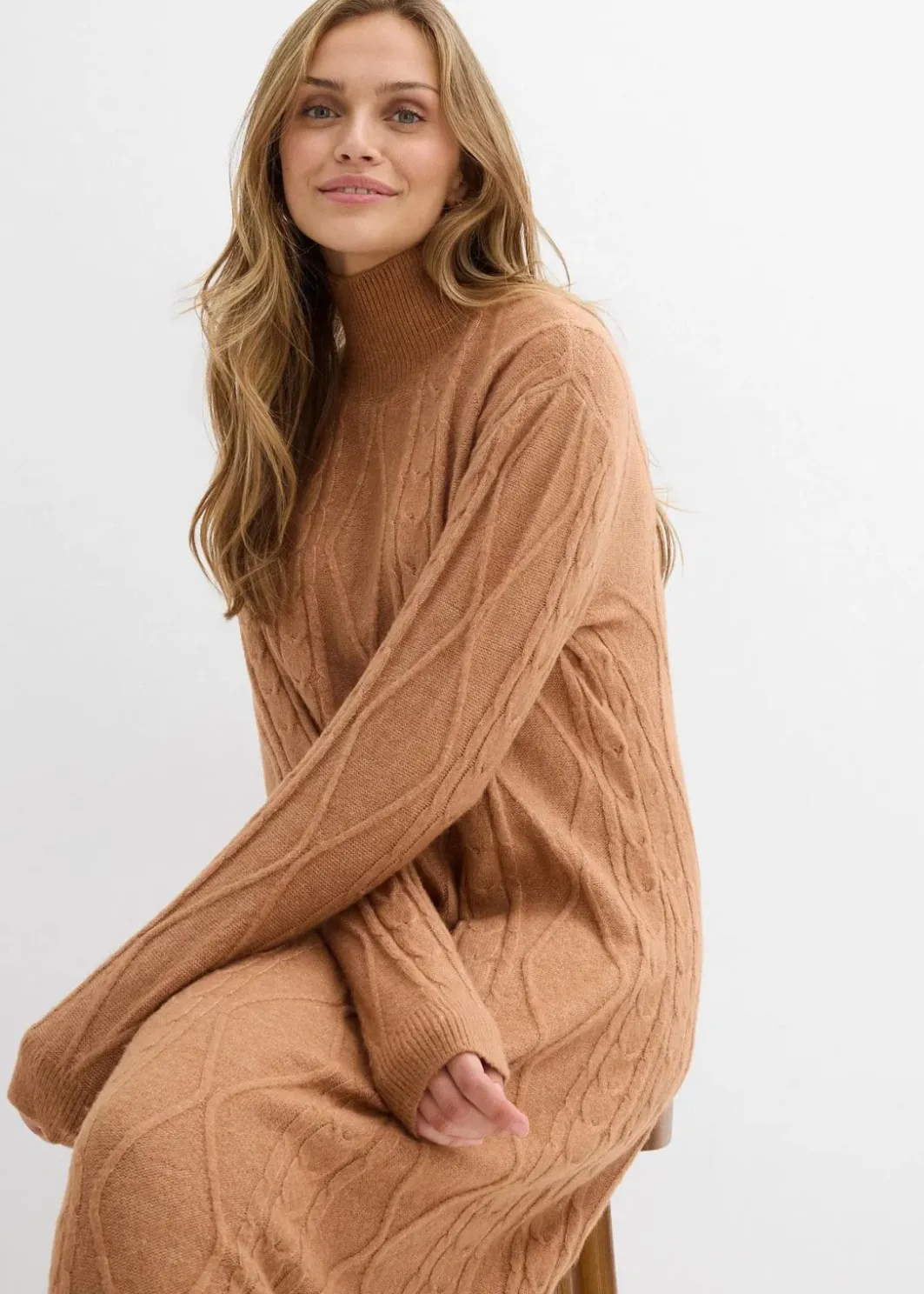 Damen bonprix Bekleidung·Umstandsmode|Bekleidung·Pullover & Strickjacken|Strickkleid aus Zopfstrick