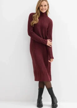 Best Strickkleid aus Zopfstrick Damen Kleider|Strickmode