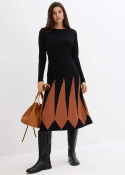 Damen bonprix Bekleidung·Umstandsmode|Strickmode|Strickkleid im Rautendesign