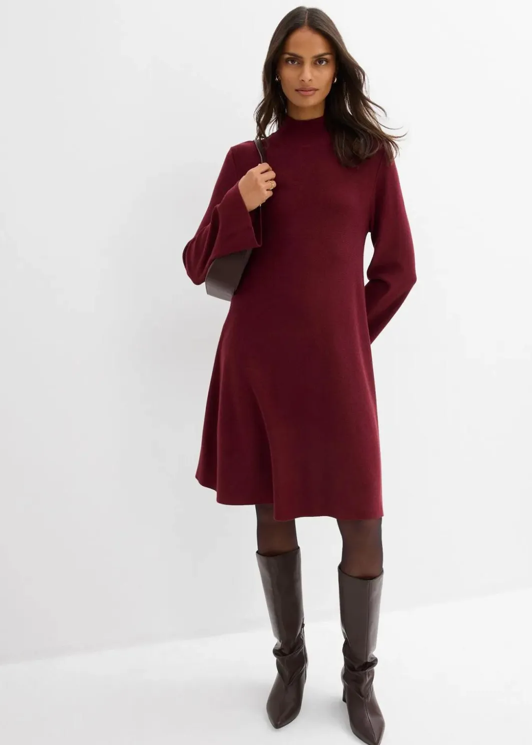 Discount Strickkleid in A-Linie aus Viskose-Mix Damen Bekleidung·Umstandsmode|Strickmode