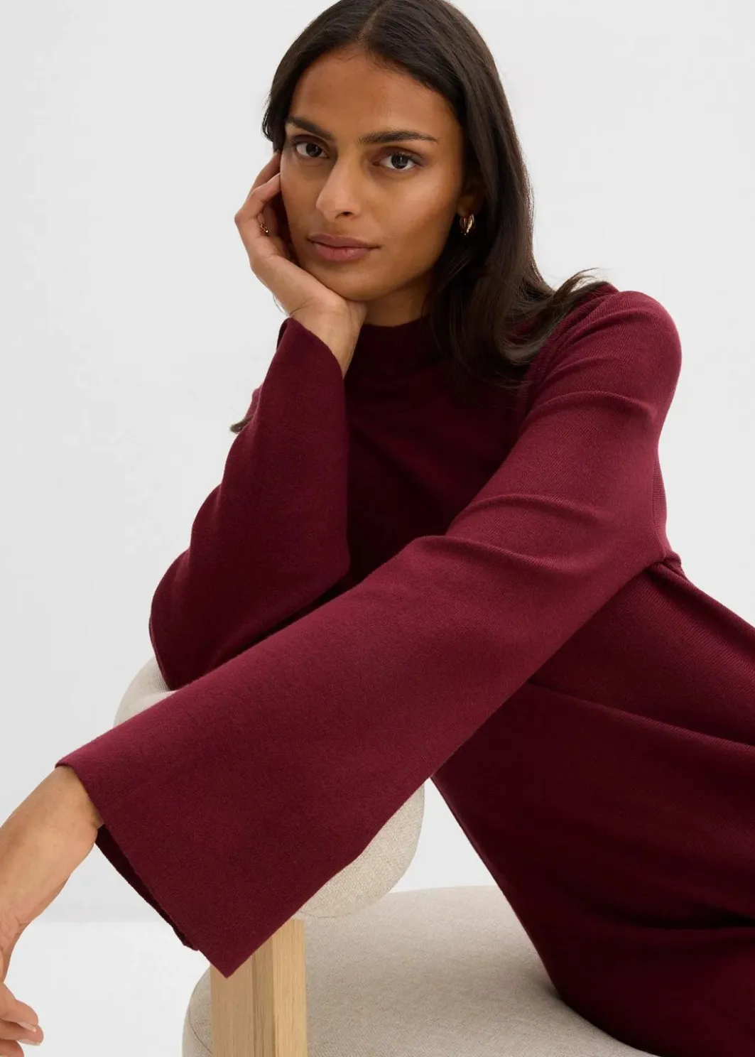 Discount Strickkleid in A-Linie aus Viskose-Mix Damen Bekleidung·Umstandsmode|Strickmode