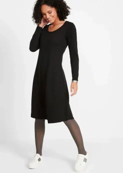 Damen bonprix Kleider|Basics|Strickkleid in ausgestellter Form