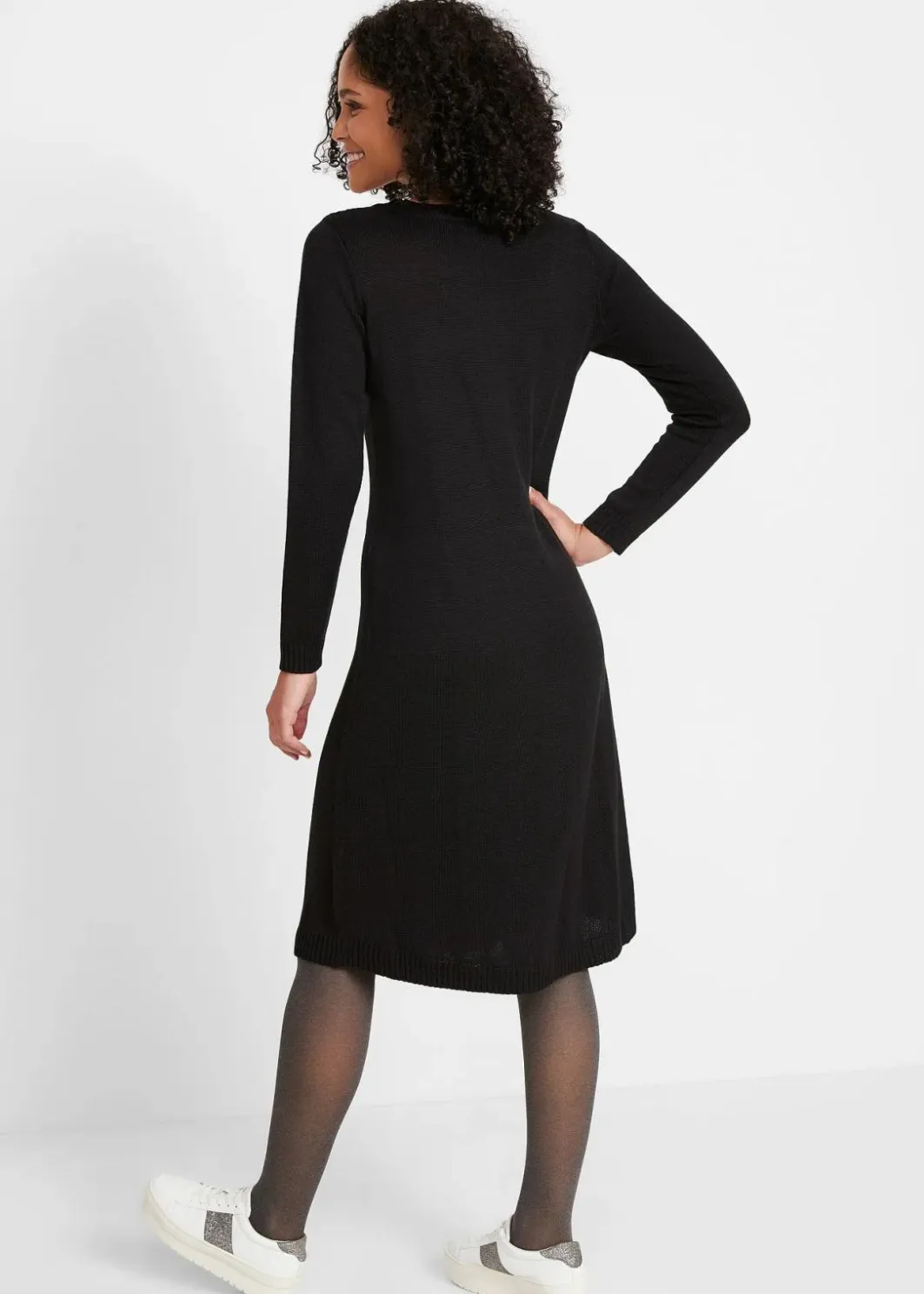 Damen bonprix Kleider|Basics|Strickkleid in ausgestellter Form