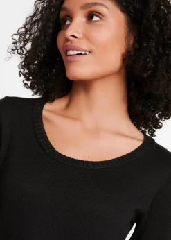Damen bonprix Kleider|Basics|Strickkleid in ausgestellter Form