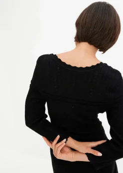 Damen bonprix Bekleidung·Umstandsmode|Strickmode|Strickkleid mit Ajourmuster