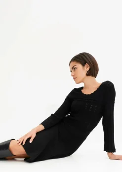 Damen bonprix Bekleidung·Umstandsmode|Strickmode|Strickkleid mit Ajourmuster