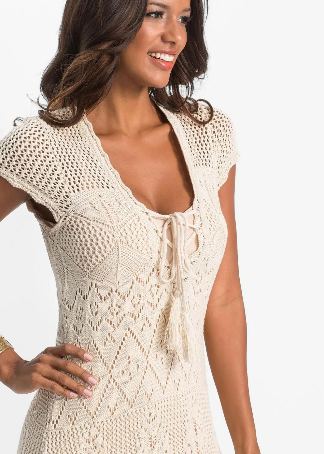 Hot Strickkleid mit Ajour-Muster Damen Bekleidung·Umstandsmode|Bekleidung·Pullover & Strickjacken