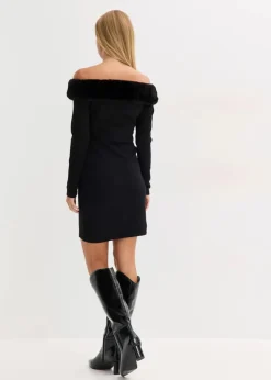 Outlet Strickkleid mit Fellimitat-Besatz Damen Bekleidung·Umstandsmode|Bekleidung·Pullover & Strickjacken