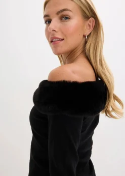Outlet Strickkleid mit Fellimitat-Besatz Damen Bekleidung·Umstandsmode|Bekleidung·Pullover & Strickjacken