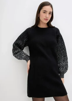Damen bonprix Bekleidung·Umstandsmode|Bekleidung·Pullover & Strickjacken|Strickkleid mit Glitzer-Effekt