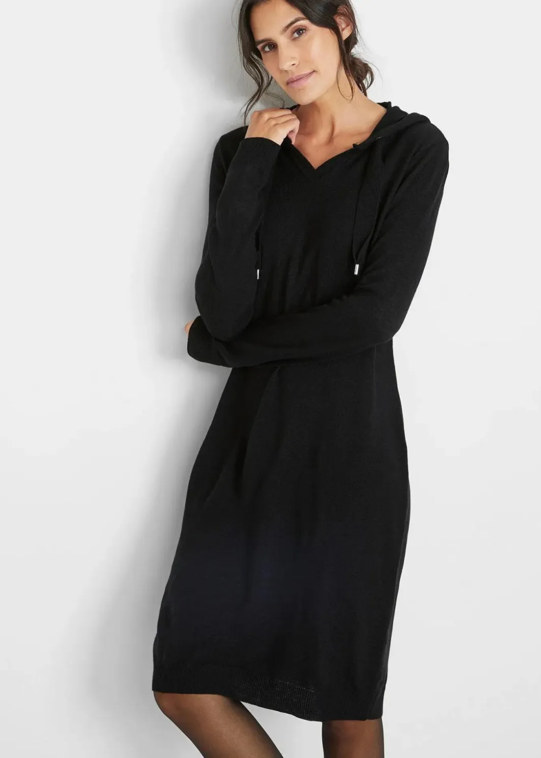 Damen bonprix Bekleidung·Umstandsmode|Bekleidung·Pullover & Strickjacken|Strickkleid mit Kapuze