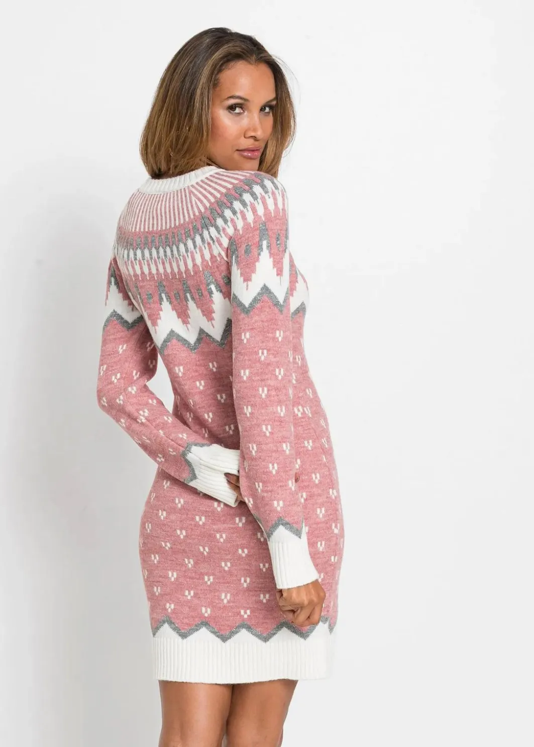 Hot Strickkleid mit Norwegermuster Damen Bekleidung·Umstandsmode|Strickmode