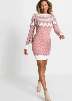 Hot Strickkleid mit Norwegermuster Damen Bekleidung·Umstandsmode|Strickmode