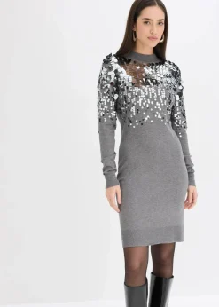 Damen bonprix Bekleidung·Umstandsmode|Bekleidung·Pullover & Strickjacken|Strickkleid mit Pailletten