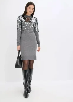 Damen bonprix Bekleidung·Umstandsmode|Bekleidung·Pullover & Strickjacken|Strickkleid mit Pailletten