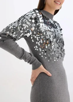 Damen bonprix Bekleidung·Umstandsmode|Bekleidung·Pullover & Strickjacken|Strickkleid mit Pailletten