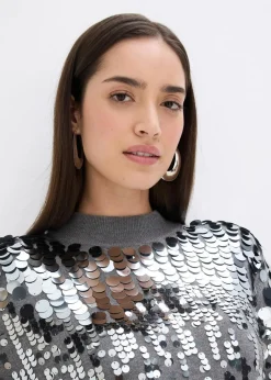 Damen bonprix Bekleidung·Umstandsmode|Bekleidung·Pullover & Strickjacken|Strickkleid mit Pailletten