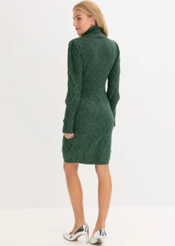 Damen bonprix Kleider|Strickmode|Strickkleid mit Pailletten