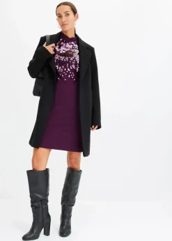 Damen bonprix Kleider|Strickmode|Strickkleid mit Pailletten