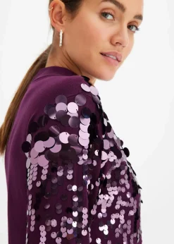 Damen bonprix Kleider|Strickmode|Strickkleid mit Pailletten